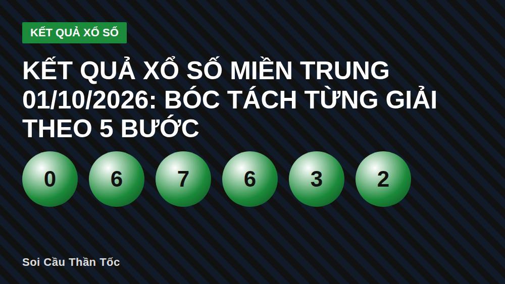 Kết quả xổ số miền Trung 01/10/2026: Bóc tách từng giải theo 5 bước